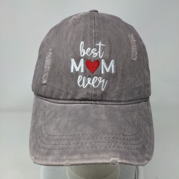 Best Mom Ever Slideback Hat Purpleish-Gray OSFM Embroidered 6 Panel - Picture 2 of 8